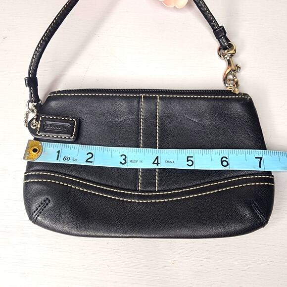 Coach Black Leather Wristlet EUC
